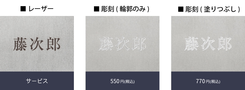 3種類の名入れ方法からお選びいただけます